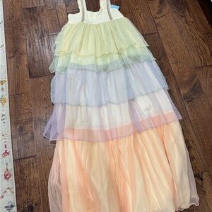 Wildling by Well Dressed Wolf Rainbow Whisper Layered Dress - Size 10 yr NEW